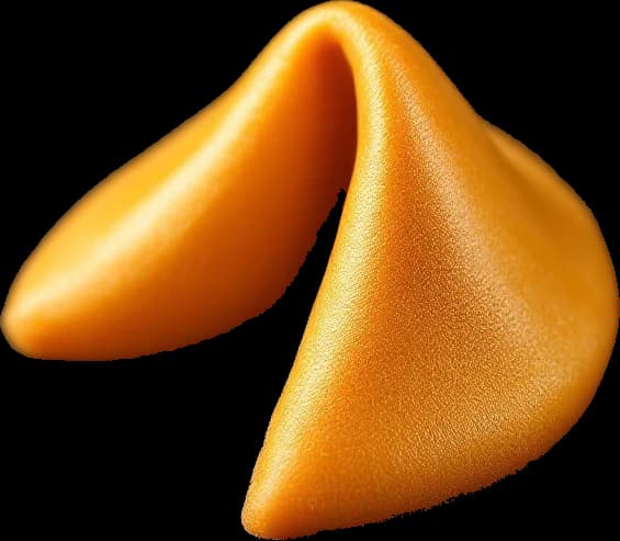 A golden fortune cookie