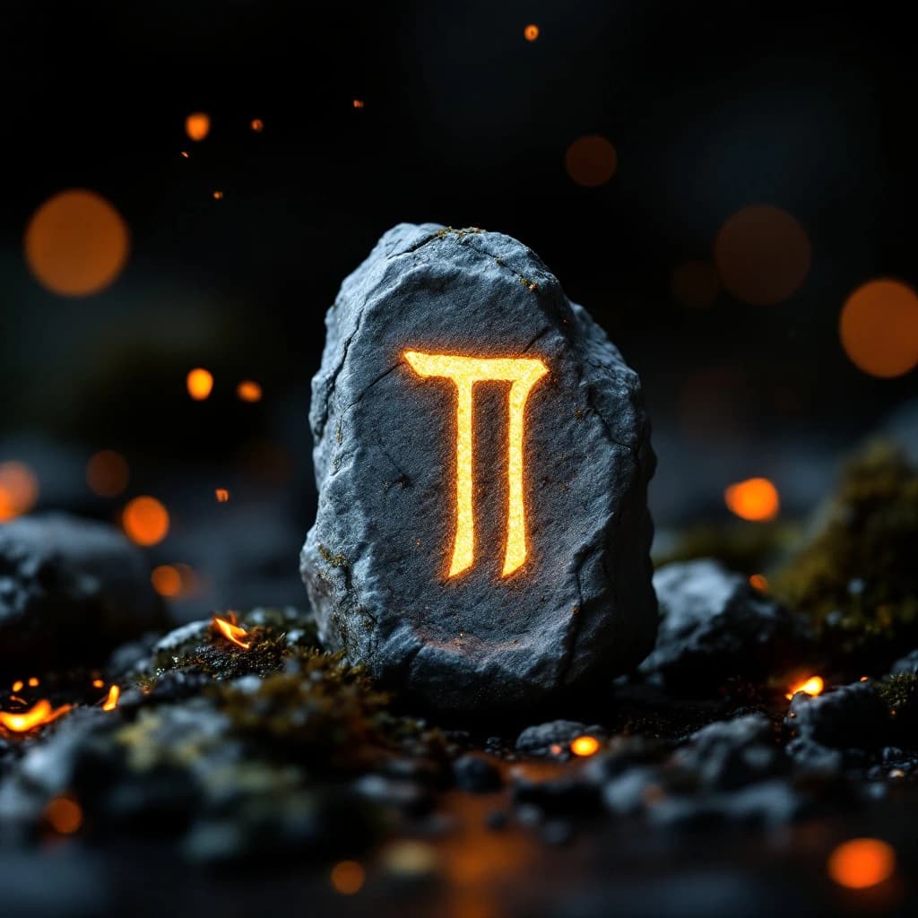 Fehu rune stone